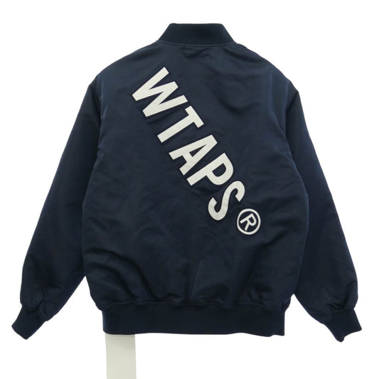 WTAPS ダブルタップス 26SS 261TQDT-JKM01 TEAM JACKET NYLON. TWILL ナイロン高密度ツイル生地 チーム ジャケット ネイビー系 x03【極上美品】【中古】