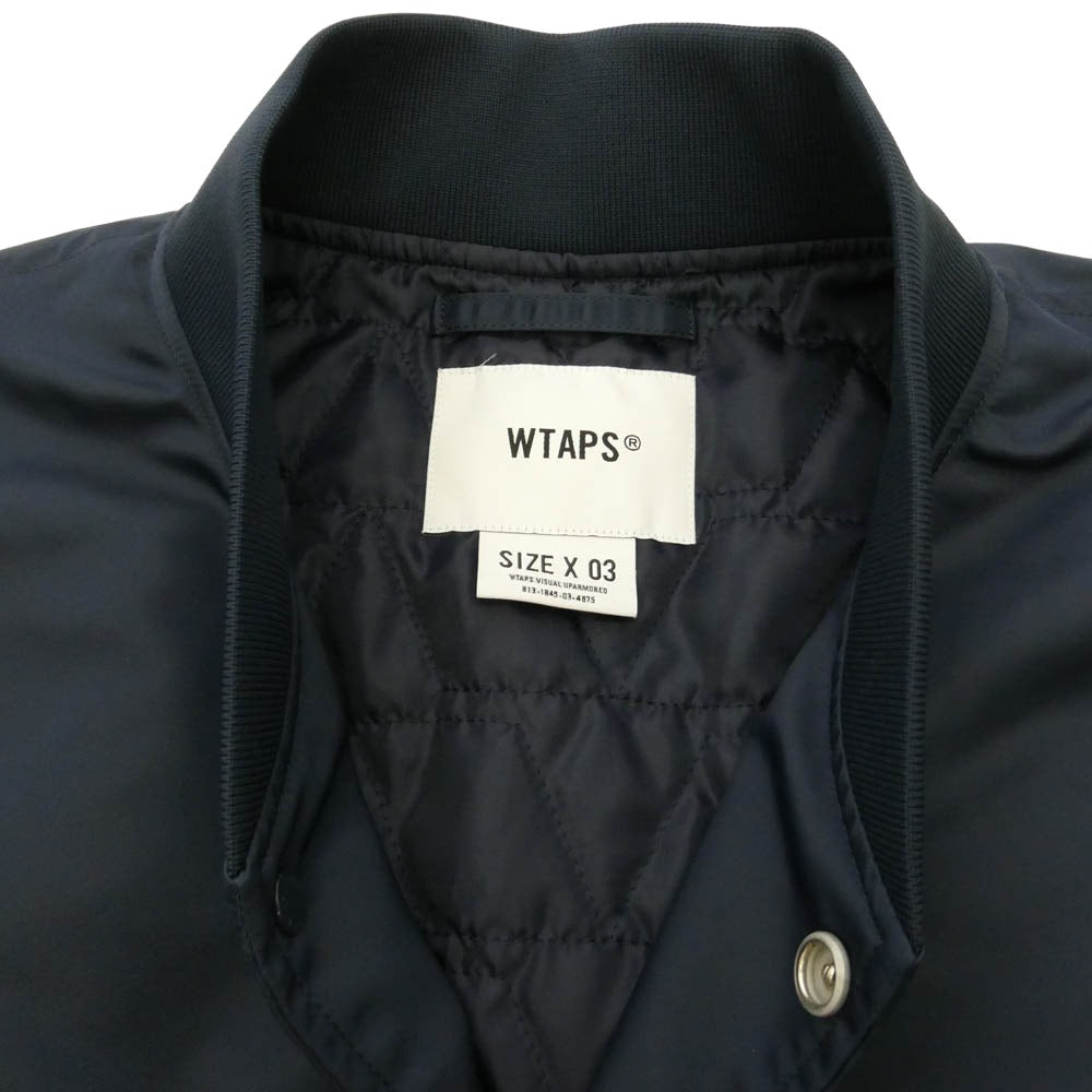 WTAPS ダブルタップス 26SS 261TQDT-JKM01 TEAM JACKET NYLON. TWILL ナイロン高密度ツイル生地 チーム ジャケット ネイビー系 x03【極上美品】【中古】