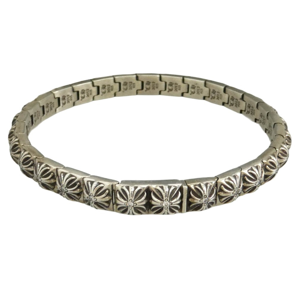 CHROME HEARTS クロムハーツ（原本無） 国内レシート原本付属 1/4 Pyramid Plus Link Bracelet P/D ピラミッド プラス リンク 1/4 29Link パヴェダイヤ ブレスレット シルバー系【中古】
