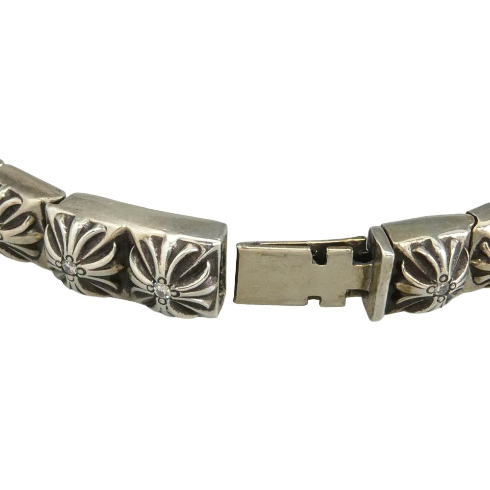 CHROME HEARTS クロムハーツ（原本無） 国内レシート原本付属 1/4 Pyramid Plus Link Bracelet P/D ピラミッド プラス リンク 1/4 29Link パヴェダイヤ ブレスレット シルバー系【中古】
