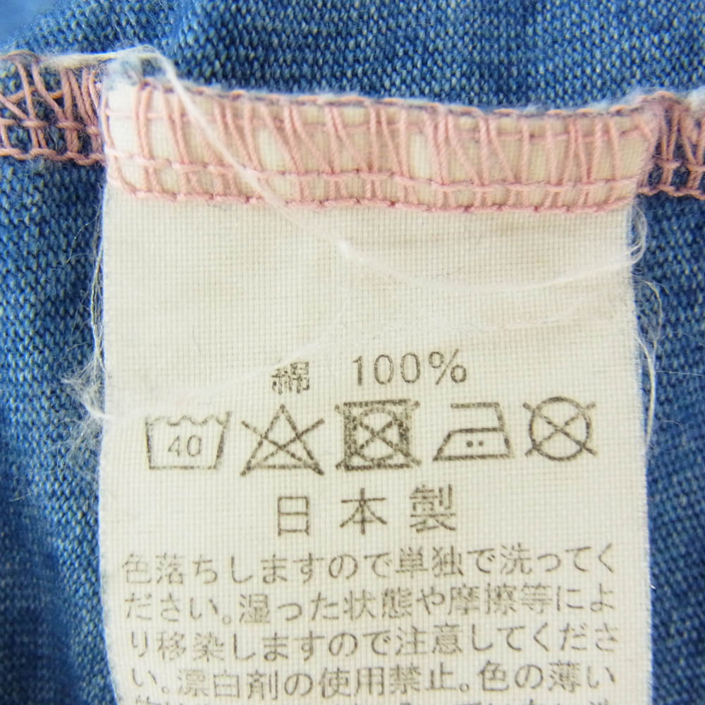 orSlow オアスロウ インディゴ ポケット 半袖 Tシャツ ショートスリーブ クルーネック カットソー ブルー系 3【中古】