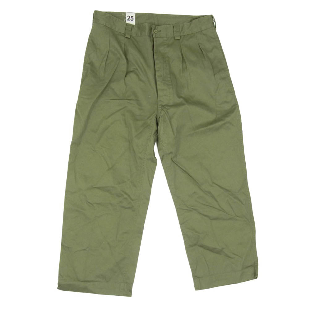 WAIPER ワイパー 2タック チノ コットン トラウザーズ パンツ カーキ系 25【中古】