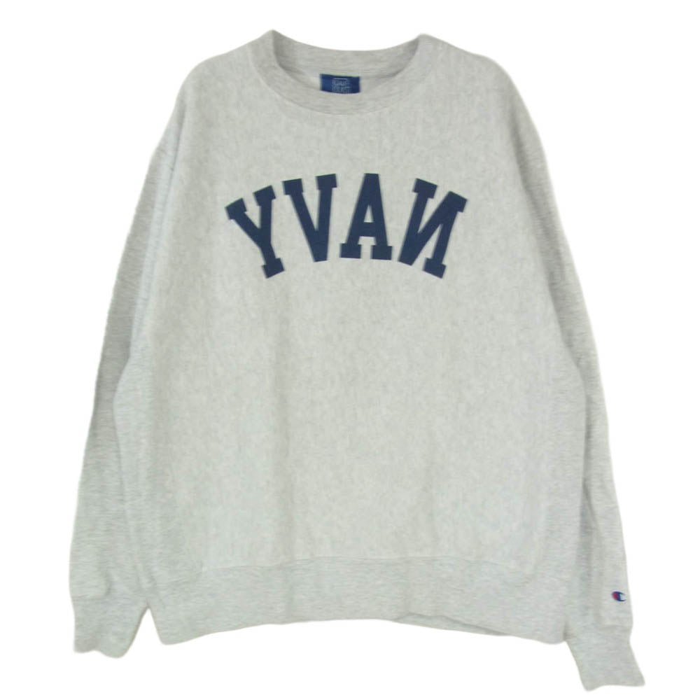 カリフォークス Champion チャンピオン × CHAMPION チャンピオン REVERSEWEAVE BODY リバースウィーブ ボディ U.S.NAVY PRINT SWEAT プリント スウェット グレー系 ASIA 2XL【中古】