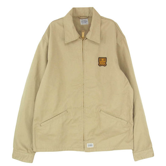 STANDARD CALIFORNIA スタンダードカリフォルニア ロゴワッペン ジップアップ スウィングトップ ジャケット ブルゾン ベージュ系 L【中古】