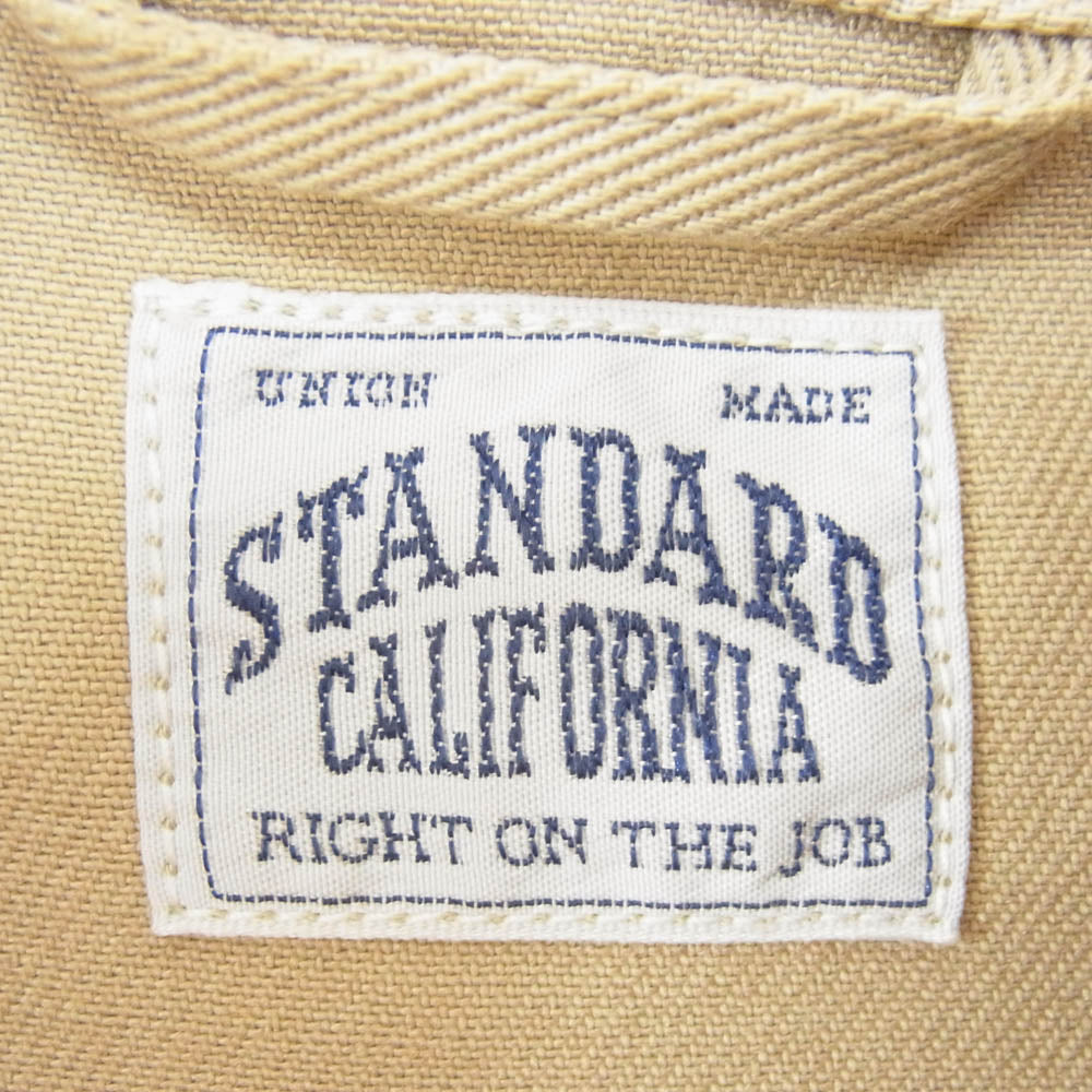 STANDARD CALIFORNIA スタンダードカリフォルニア ロゴワッペン ジップアップ スウィングトップ ジャケット ブルゾン ベージュ系 L【中古】