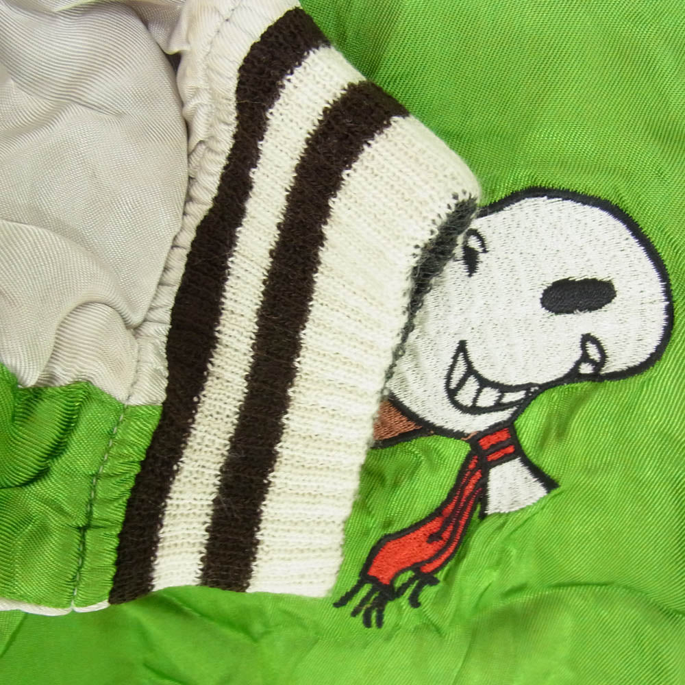 ブルーバック SNOOPY スヌーピー × VINTAGE SNOOPY スヌーピー リバーシブル 刺繍 スカジャン ブルゾン グリーン系 M【中古】