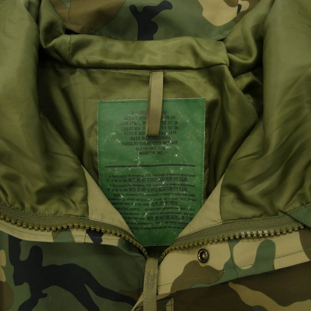 HOUSTON ヒューストン ECWCS GEN1 PARKA EXTREAM COLD WEATHER CAMOUFLAGE ゴアテックス マウンテン パーカー ジャケット カーキ系 XL【中古】