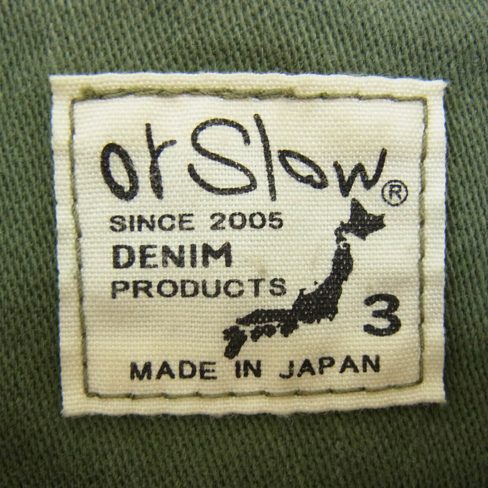 orSlow オアスロウ U.S.ARMY ファティーグ シャツ ミリタリー シャツ ジャケット カーキ系 3【中古】
