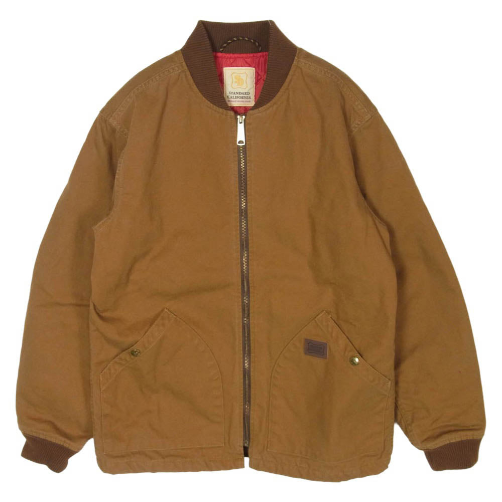 STANDARD CALIFORNIA スタンダードカリフォルニア Duck Work Jacket W Quilted ダック地 裏地キルティング ワーク ジャケット ブルゾン ライトブラウン系 L【中古】