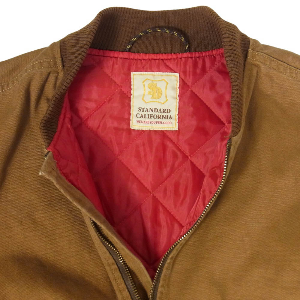 STANDARD CALIFORNIA スタンダードカリフォルニア Duck Work Jacket W Quilted ダック地 裏地キルティング ワーク ジャケット ブルゾン ライトブラウン系 L【中古】