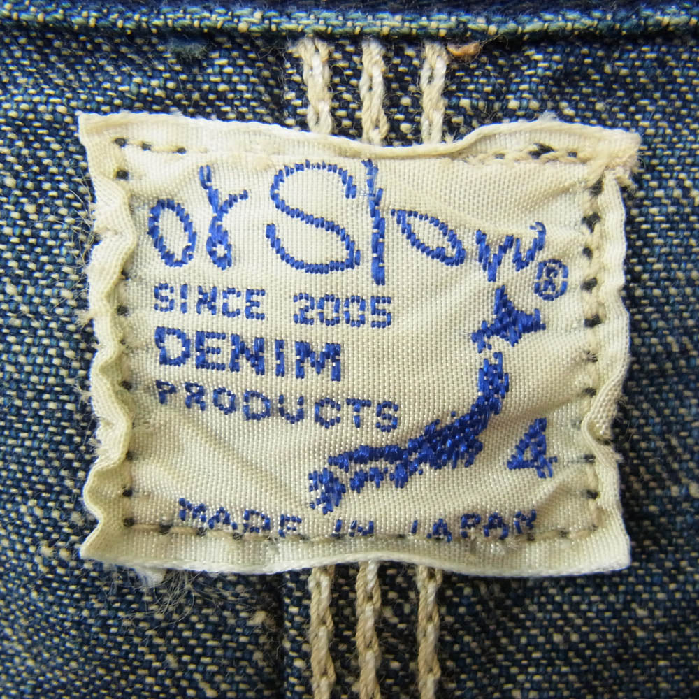 orSlow オアスロウ 50's DENIM COVERALL 1950年 モデル デニム カバーオール ジャケット インディゴブルー系 4【中古】