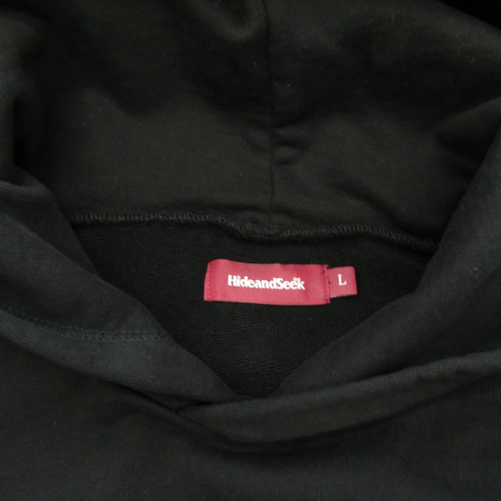 HideandSeek ハイドアンドシーク H30th-010226 Toru Nishiura 西浦 徹 30周年 The H&S Hooded Sweat Shirt フーデッド スウェットシャツ プルオーバー パーカー フーディー ブラック系 L【中古】