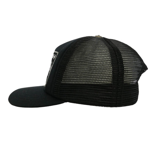CHROME HEARTS クロムハーツ（原本無） CH Trucker Cap CHトラッカー キャップ CHワッペン クロスボール メッシュキャップ ブラック系【中古】