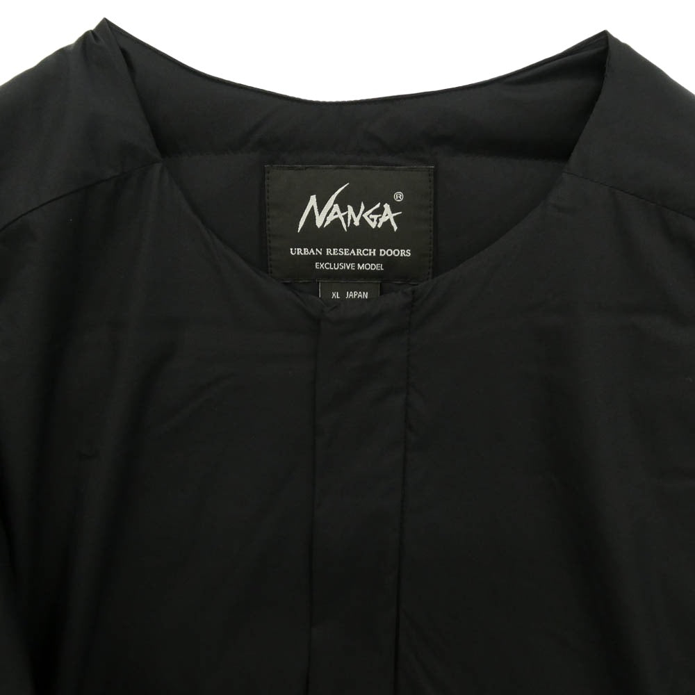 NANGA ナンガ URBAN RESEARCH アーバンリサーチ DR27-17A702 URBAN RESEARCH アーバンリサーチ別注 INNER DOWN JACKET インナー ノーカラー ダウン ジャケット ブラック系 XL【中古】