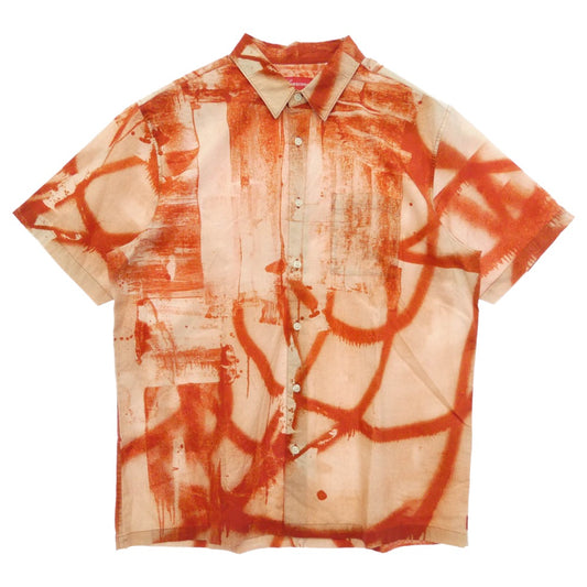 Supreme シュプリーム 21AW SUP-FW21-284 Christopher Wool S/S Shirt Red クリストファー ウール ショートスリーブ 半袖 シャツ レッド系 L【中古】
