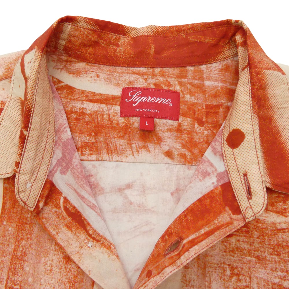 Supreme シュプリーム 21AW SUP-FW21-284 Christopher Wool S/S Shirt Red クリストファー ウール ショートスリーブ 半袖 シャツ レッド系 L【中古】