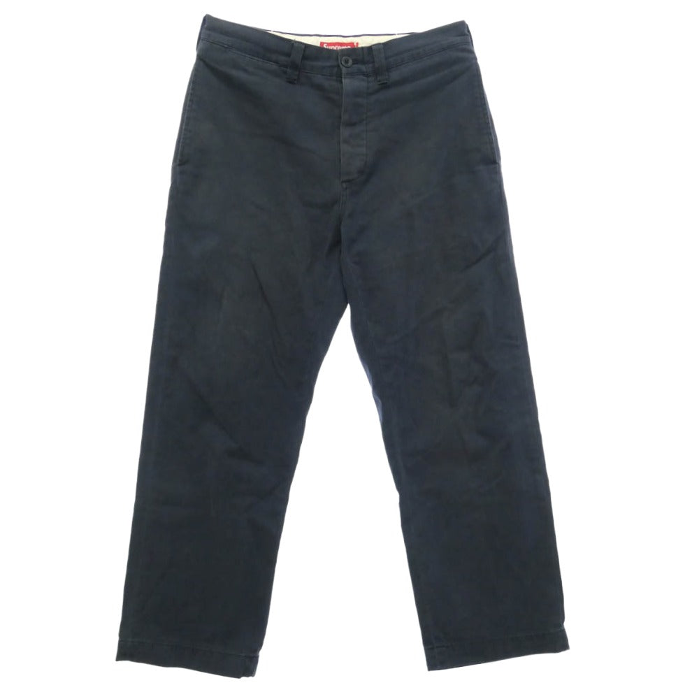 Supreme シュプリーム 25SS SUP-SS25-WEEK14-007 Chino Pant Navy ワッペン ロゴ チノ パンツ ネイビー系 30【中古】