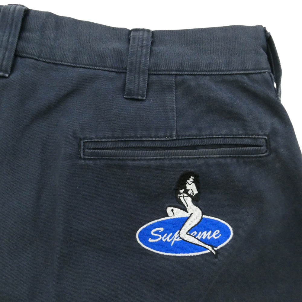 Supreme シュプリーム 25SS SUP-SS25-WEEK14-007 Chino Pant Navy ワッペン ロゴ チノ パンツ ネイビー系 30【中古】