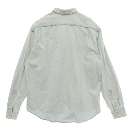 Supreme シュプリーム 24SS SUP-SS24-017 Small Box Shirt Washed Blue スモール ボックス シャツ ウォッシュド ブルー ロゴ ワンポイント ボタンダウン デニム 長袖 シャツ ライトブルー系 3【中古】