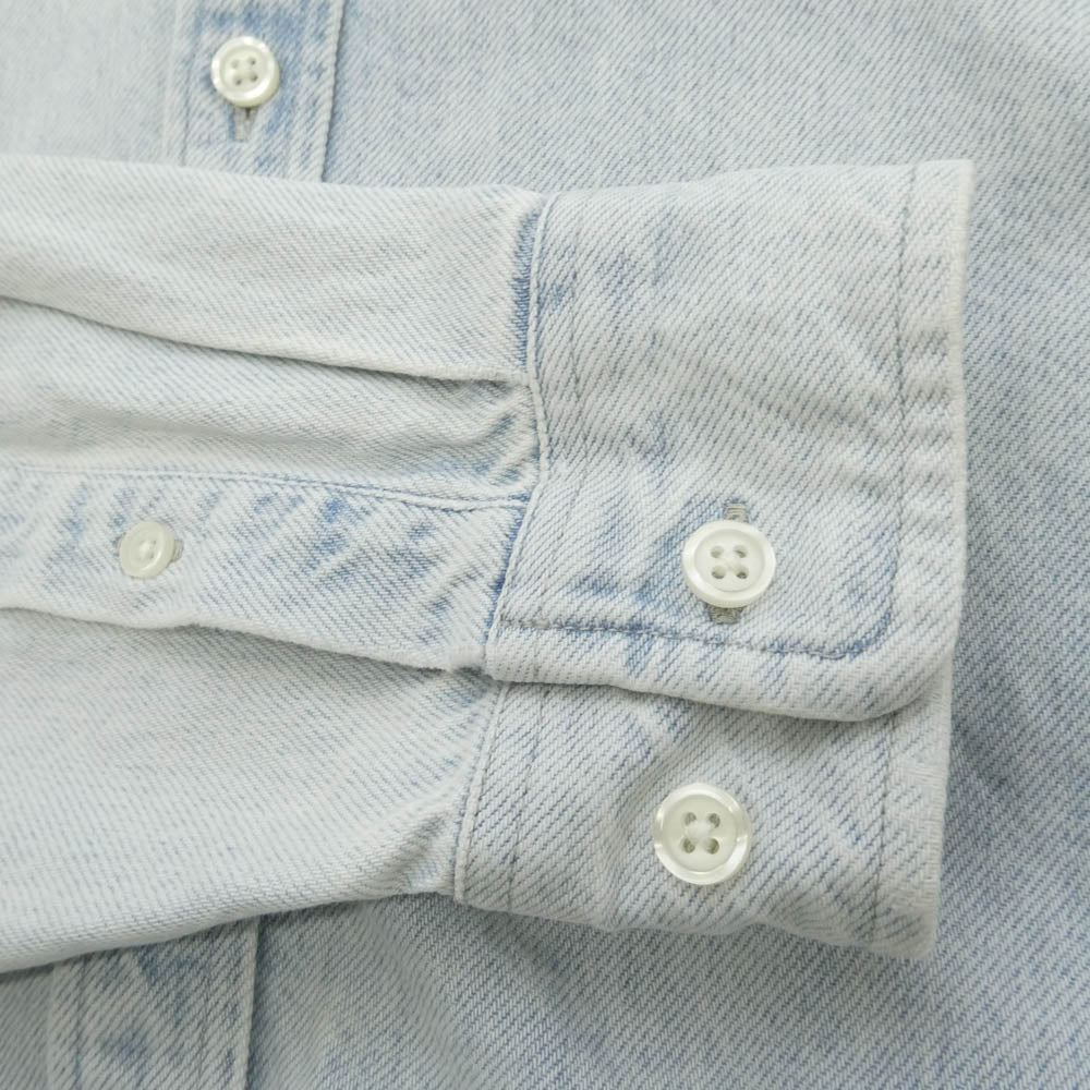 Supreme シュプリーム 24SS SUP-SS24-017 Small Box Shirt Washed Blue スモール ボックス シャツ ウォッシュド ブルー ロゴ ワンポイント ボタンダウン デニム 長袖 シャツ ライトブルー系 3【中古】