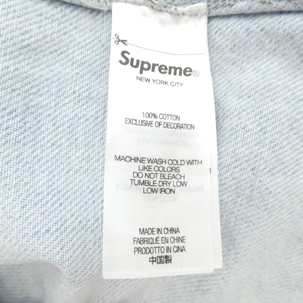 Supreme シュプリーム 24SS SUP-SS24-017 Small Box Shirt Washed Blue スモール ボックス シャツ ウォッシュド ブルー ロゴ ワンポイント ボタンダウン デニム 長袖 シャツ ライトブルー系 3【中古】