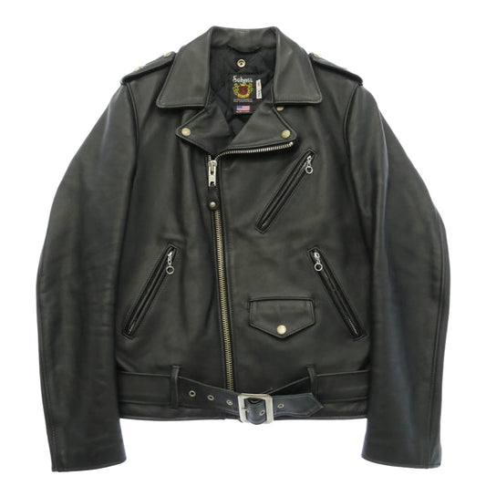schott ショット 613UST ONESTAR TALL ワンスター トール ダブル ライダース レザー ジャケット ブラック系 36【中古】