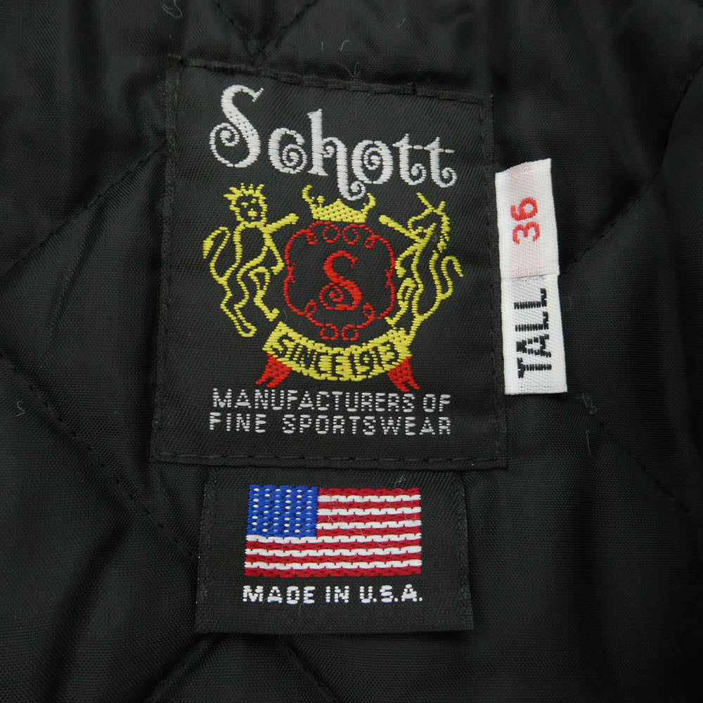 schott ショット 613UST ONESTAR TALL ワンスター トール ダブル ライダース レザー ジャケット ブラック系 36【中古】