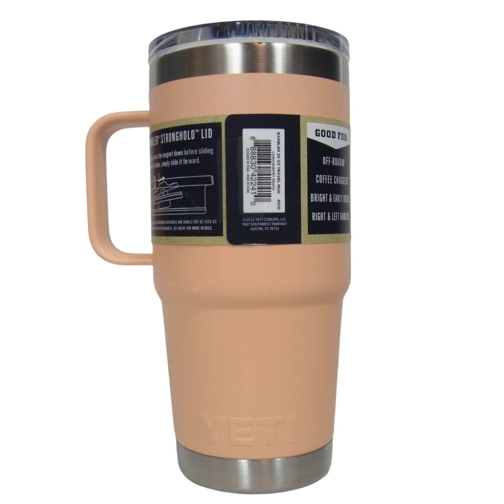 イエティ RAMBLER 20oz TRAVEL MUG lowcountry peach ランブラー 20オンス トラベルマグ マグカップ オレンジ系【極上美品】【中古】