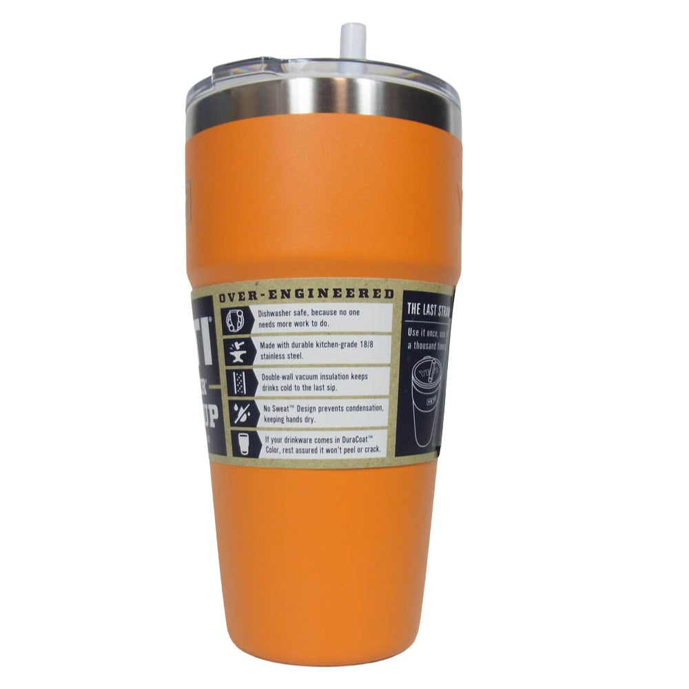 イエティ RAMBLER 26oz CUP WITH STRAW LID king crab orange ランブラー 26オンス カップ ストロー マグカップ オレンジ系【極上美品】【中古】