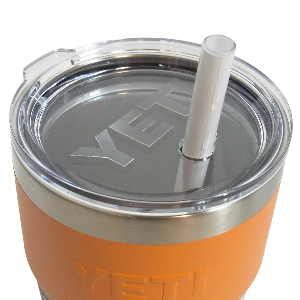 イエティ RAMBLER 26oz CUP WITH STRAW LID king crab orange ランブラー 26オンス カップ ストロー マグカップ オレンジ系【極上美品】【中古】