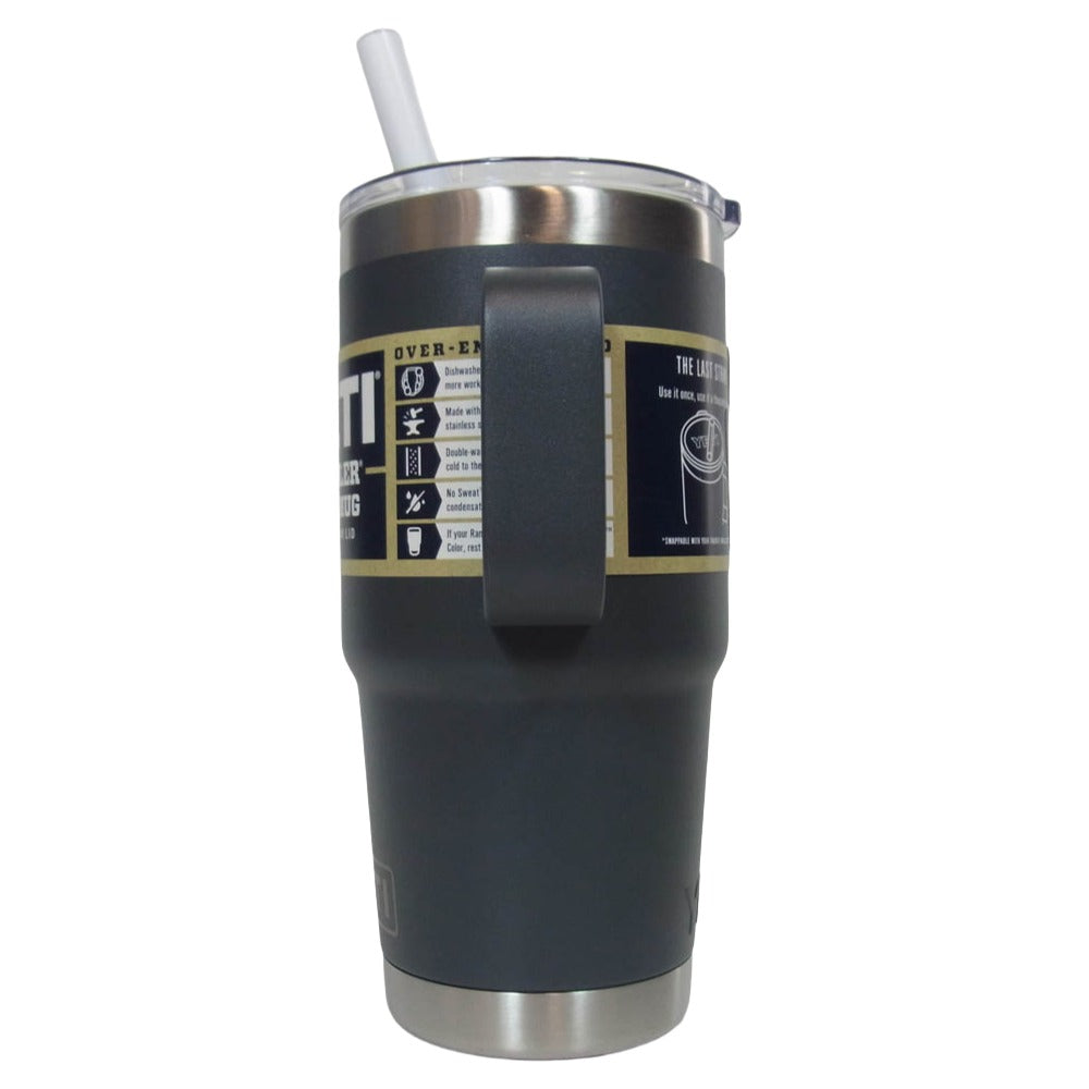 イエティ RAMBLER 25oz MUG WITH STRAW LID charcoal ランブラー 25オンス マグ ストロー マグカップ チャコール系【極上美品】【中古】