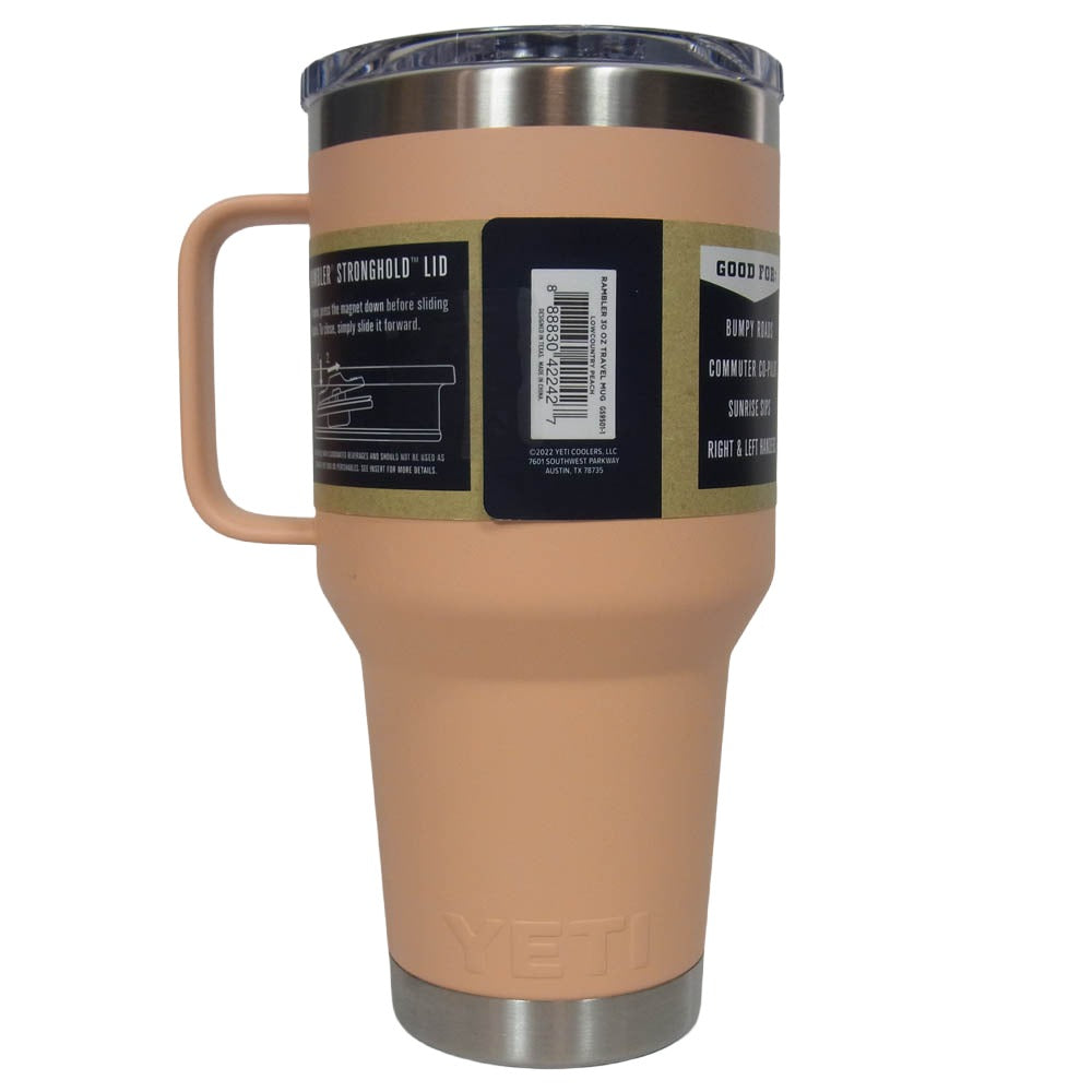 イエティ RAMBLER 30oz TRAVEL MUG lowcountry peach ランブラー 30オンス トラベルマグ マグカップ オレンジ系【極上美品】【中古】