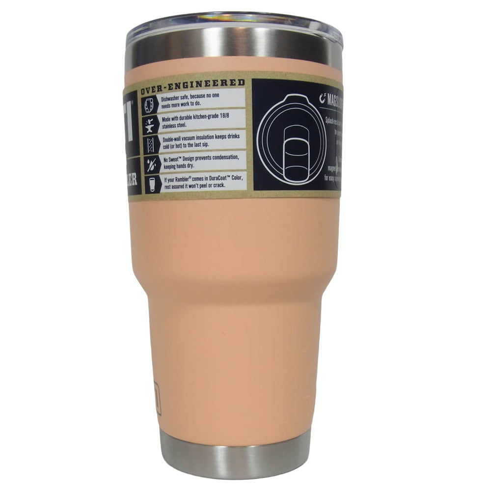 イエティ RAMBLER 30oz TUMBLER lowcountry peach ランブラー 30オンス タンブラー マグカップ オレンジ系【極上美品】【中古】