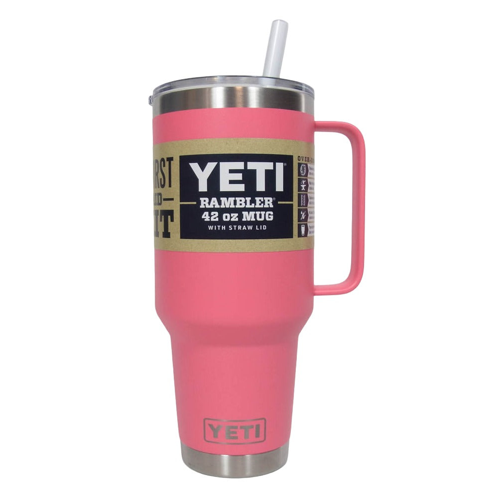 イエティ Rambler 42oz Straw Mug With Straw Lid Tropical Pink ランブラー 42オンス ストローマグ 水筒 ピンク系【極上美品】【中古】