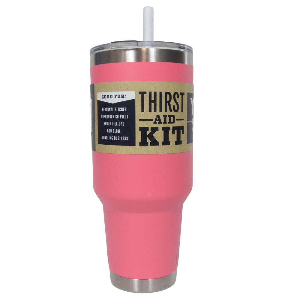 イエティ Rambler 42oz Straw Mug With Straw Lid Tropical Pink ランブラー 42オンス ストローマグ 水筒 ピンク系【極上美品】【中古】