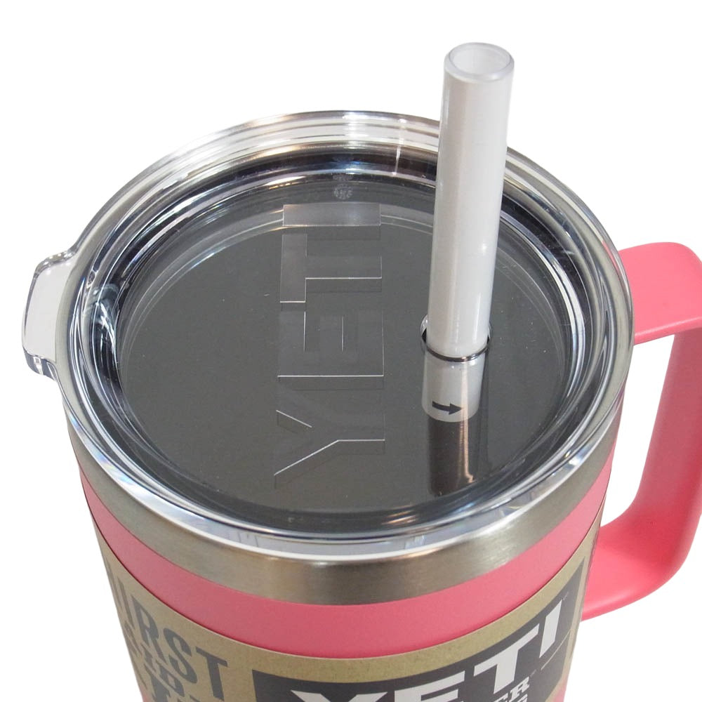 イエティ Rambler 42oz Straw Mug With Straw Lid Tropical Pink ランブラー 42オンス ストローマグ 水筒 ピンク系【極上美品】【中古】