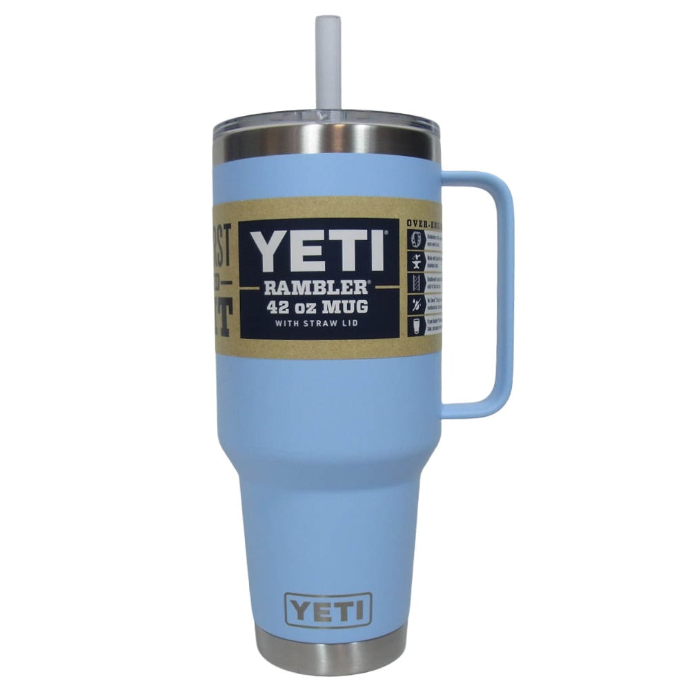 イエティ Rambler 42oz Straw Mug With Straw Lid big sky blue ランブラー 42オンス ストローマグ 水筒 ライトブルー系【極上美品】【中古】