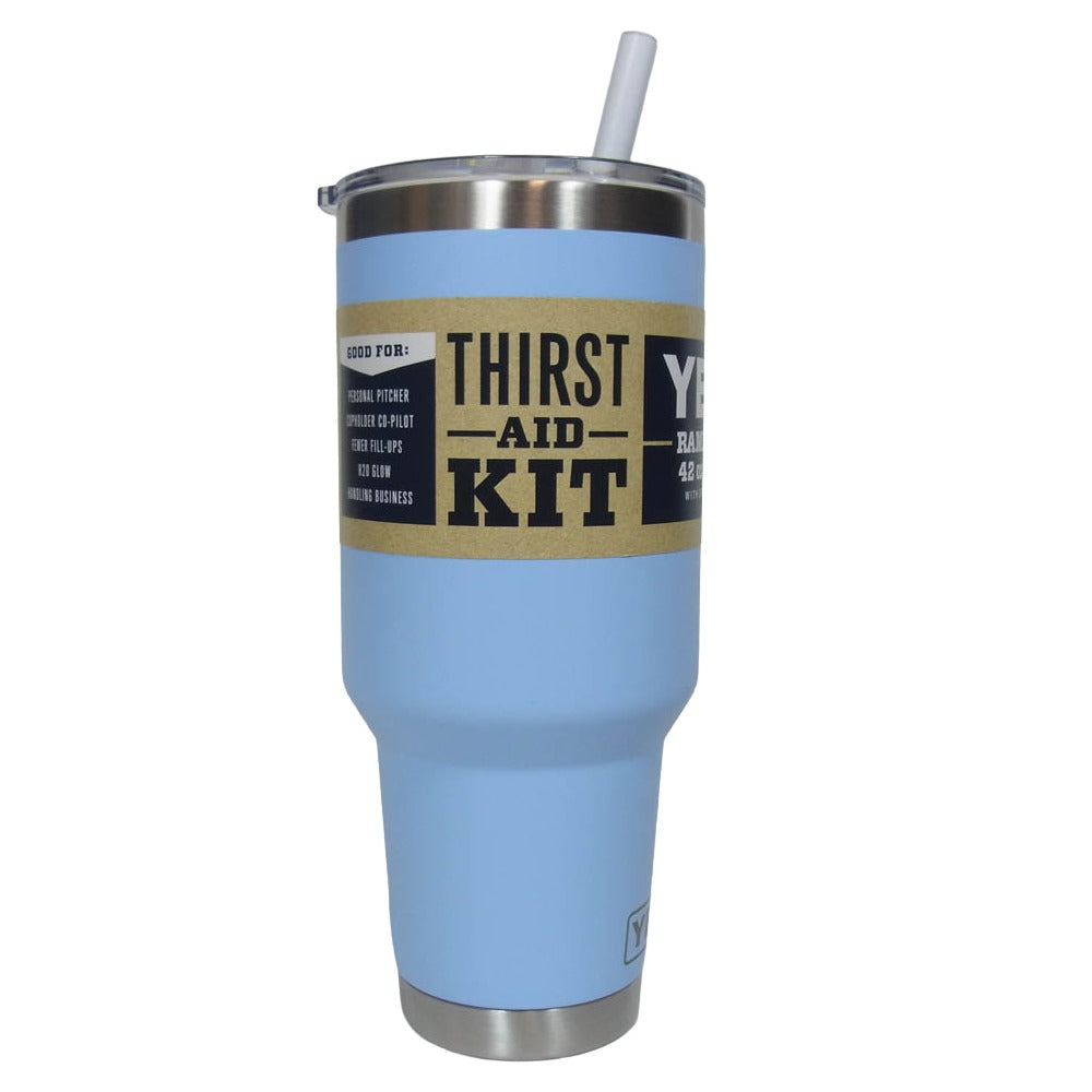 イエティ Rambler 42oz Straw Mug With Straw Lid big sky blue ランブラー 42オンス ストローマグ 水筒 ライトブルー系【極上美品】【中古】