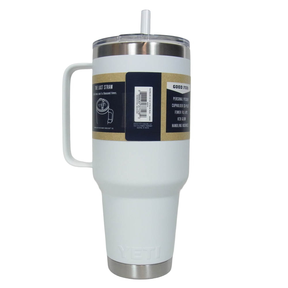 イエティ Rambler 42oz Straw Mug With Straw Lid white ランブラー 42オンス ストローマグ 水筒 ホワイト系【極上美品】【中古】