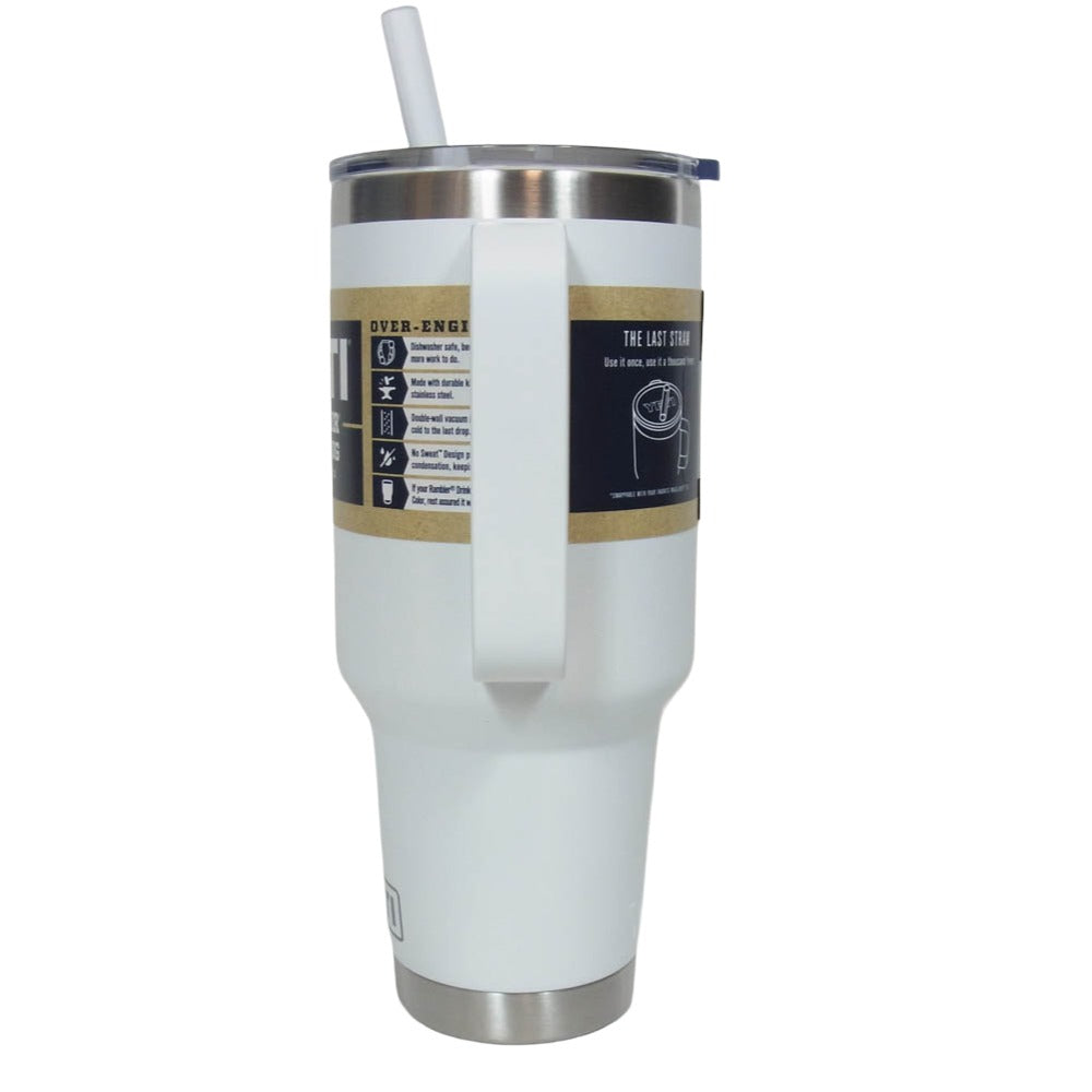 イエティ Rambler 42oz Straw Mug With Straw Lid white ランブラー 42オンス ストローマグ 水筒 ホワイト系【極上美品】【中古】