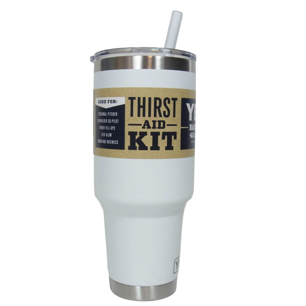 イエティ Rambler 42oz Straw Mug With Straw Lid white ランブラー 42オンス ストローマグ 水筒 ホワイト系【極上美品】【中古】