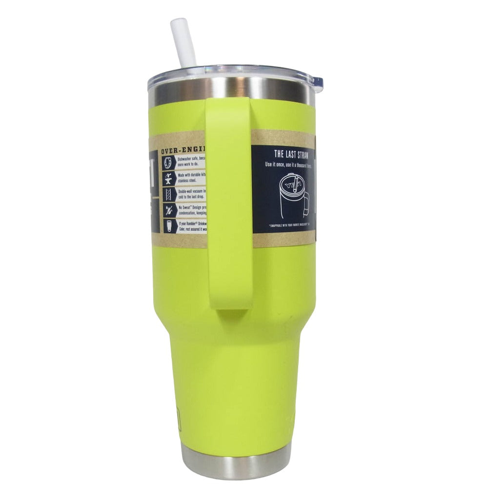 イエティ Rambler 42oz Straw Mug With Straw Lid firefly yellow ランブラー 42オンス ストローマグ 水筒 イエロー系【極上美品】【中古】