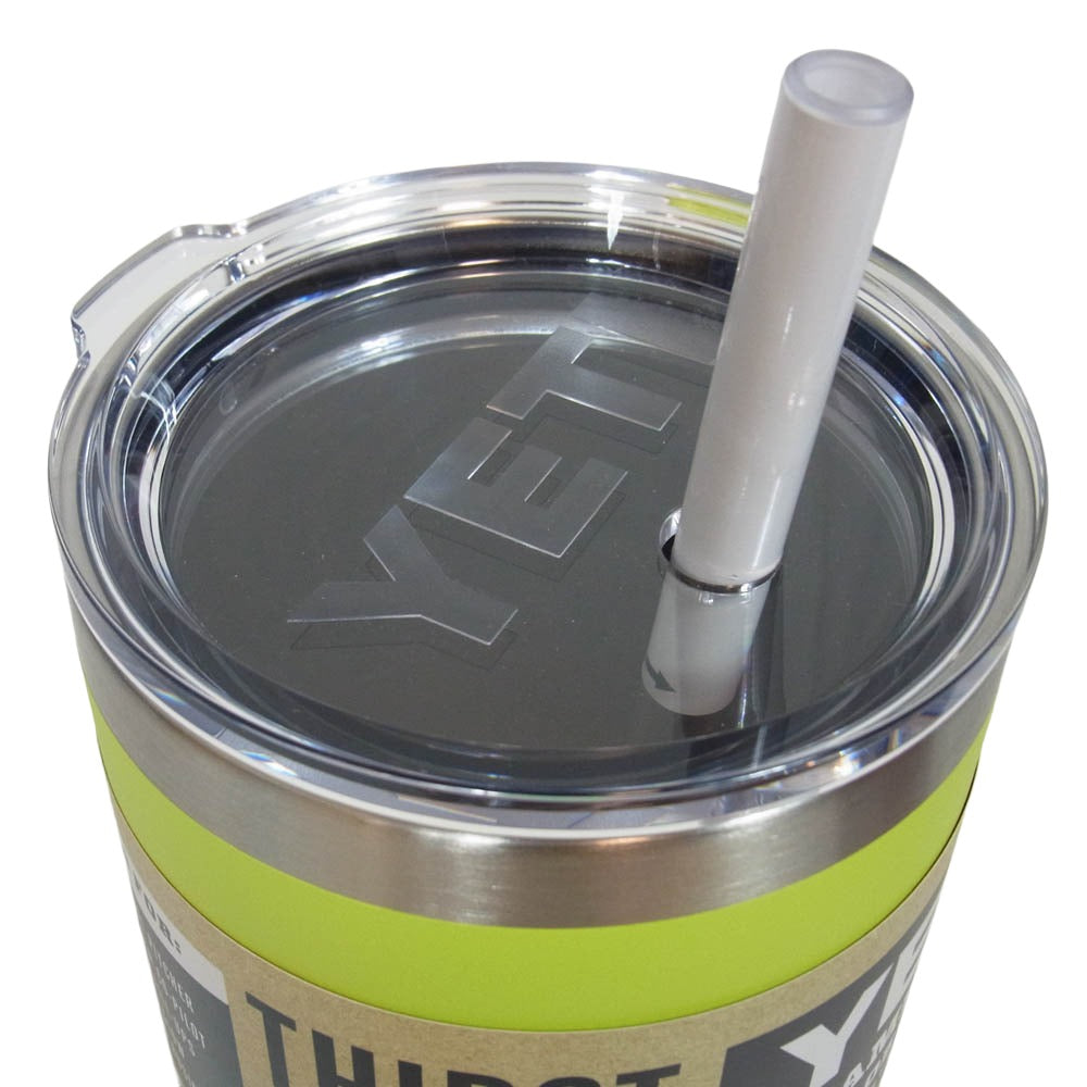 イエティ Rambler 42oz Straw Mug With Straw Lid firefly yellow ランブラー 42オンス ストローマグ 水筒 イエロー系【極上美品】【中古】