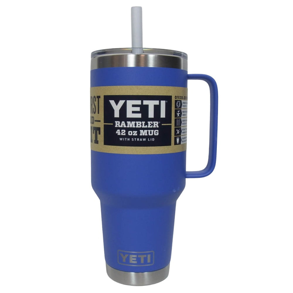 イエティ Rambler 42oz Straw Mug With Straw Lid ultramarine violet ランブラー 42オンス ストローマグ 水筒 ブルー系【極上美品】【中古】