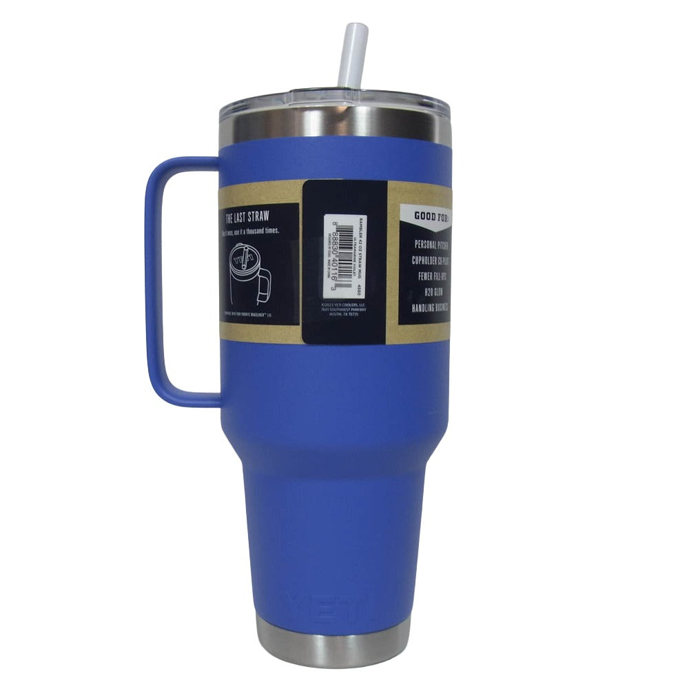 イエティ Rambler 42oz Straw Mug With Straw Lid ultramarine violet ランブラー 42オンス ストローマグ 水筒 ブルー系【極上美品】【中古】