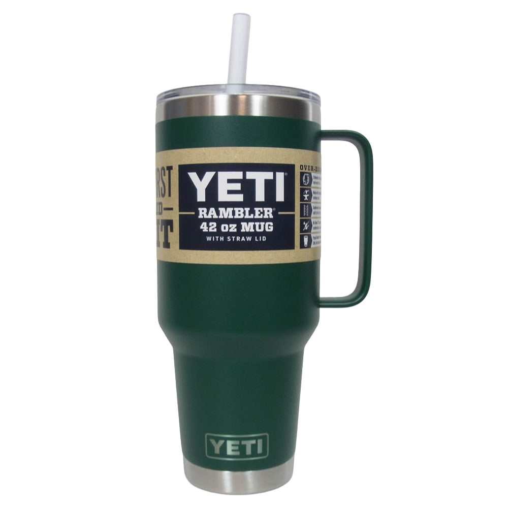 イエティ Rambler 42oz Straw Mug With Straw Lid black forest green ランブラー 42オンス ストローマグ 水筒 グリーン系【極上美品】【中古】