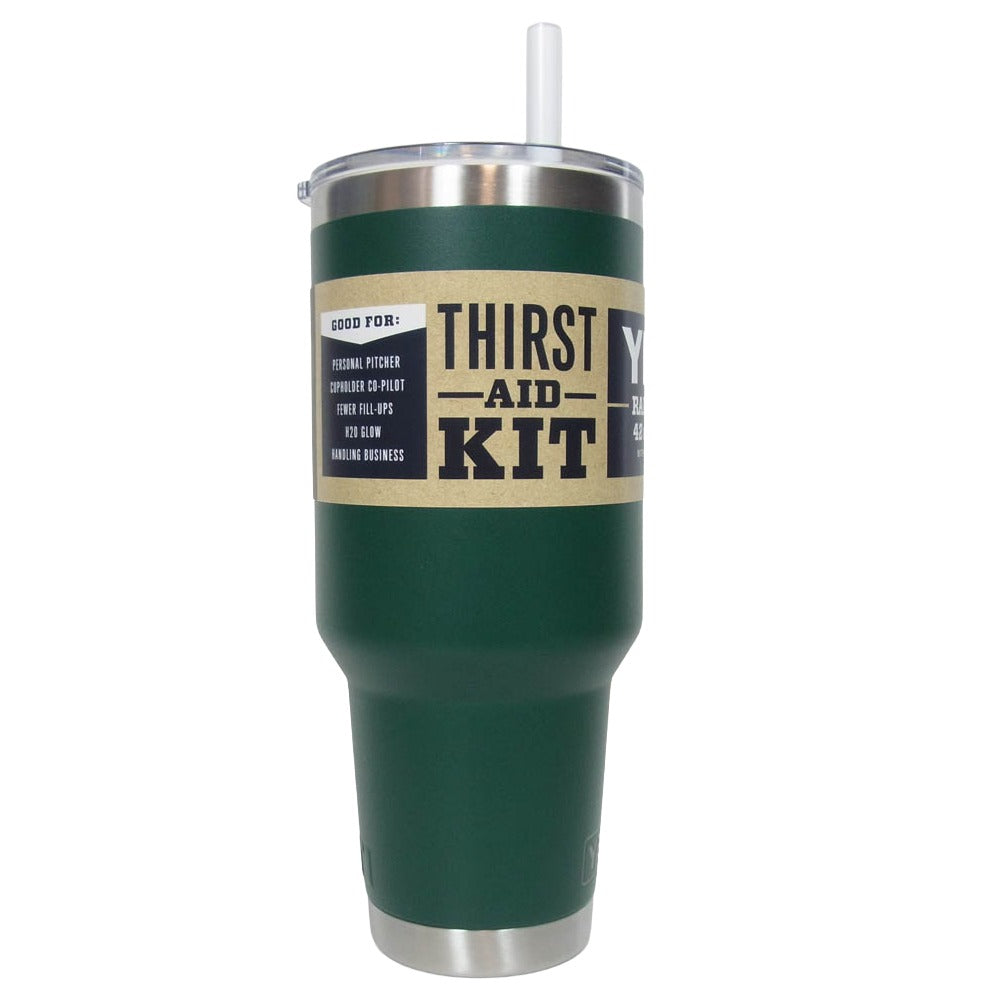 イエティ Rambler 42oz Straw Mug With Straw Lid black forest green ランブラー 42オンス ストローマグ 水筒 グリーン系【極上美品】【中古】