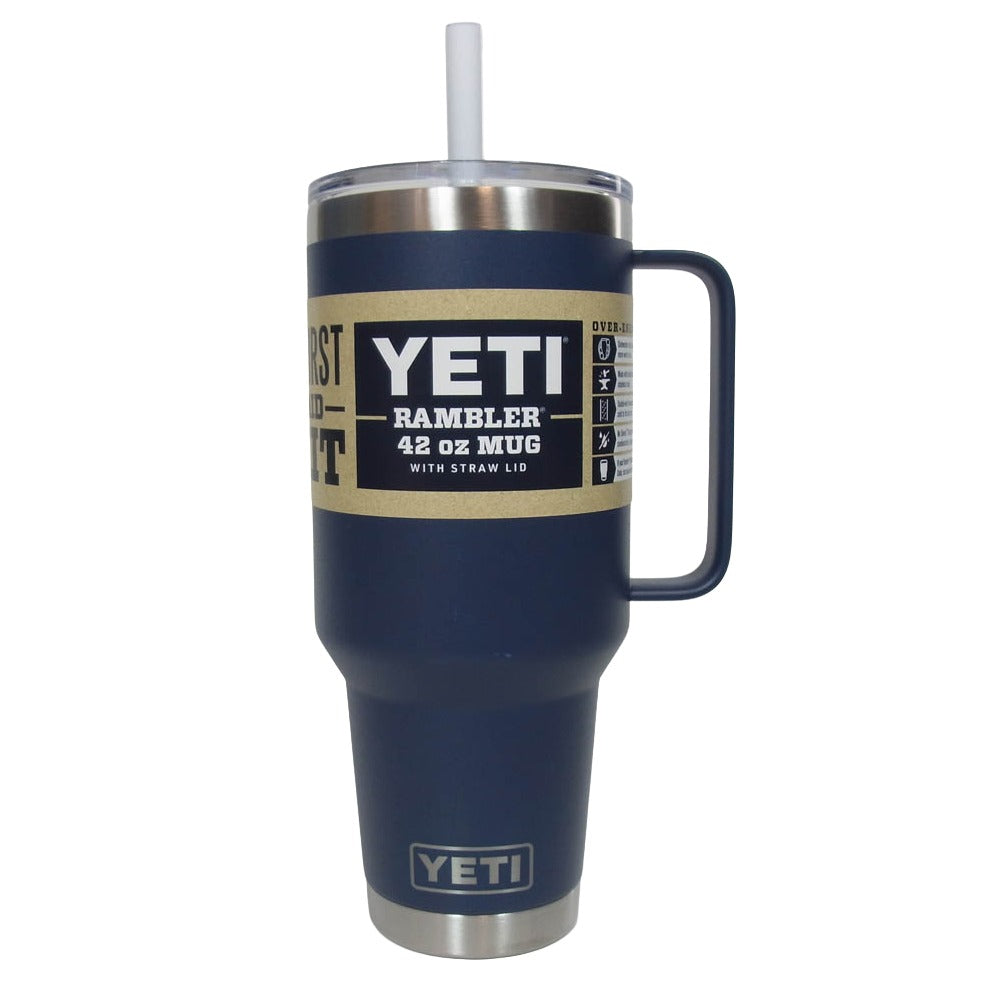 イエティ Rambler 42oz Straw Mug With Straw Lid navy ランブラー 42オンス ストローマグ 水筒 ダークネイビー系【極上美品】【中古】
