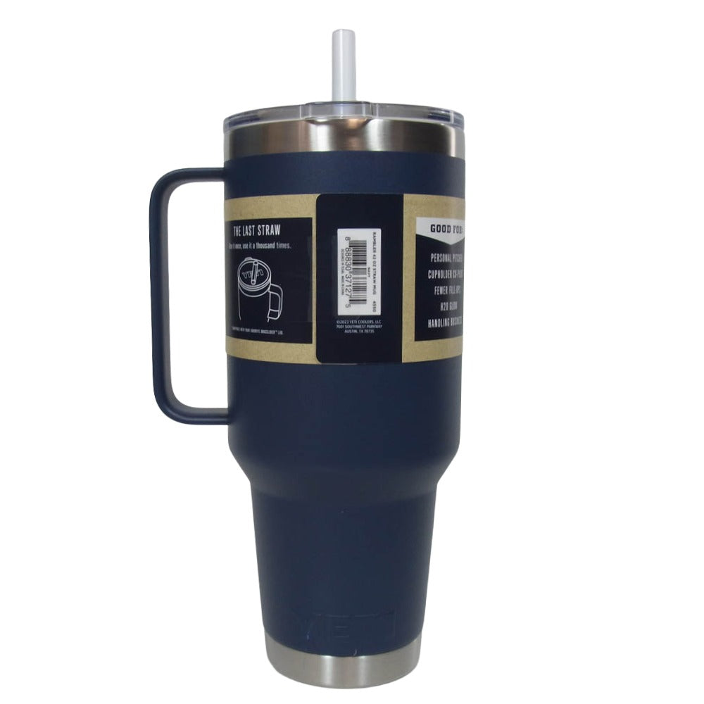 イエティ Rambler 42oz Straw Mug With Straw Lid navy ランブラー 42オンス ストローマグ 水筒 ダークネイビー系【極上美品】【中古】
