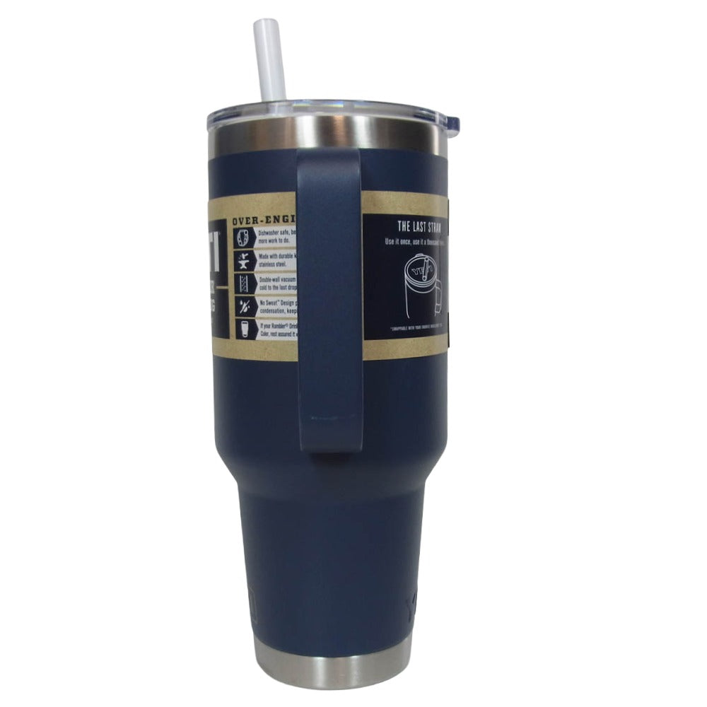 イエティ Rambler 42oz Straw Mug With Straw Lid navy ランブラー 42オンス ストローマグ 水筒 ダークネイビー系【極上美品】【中古】